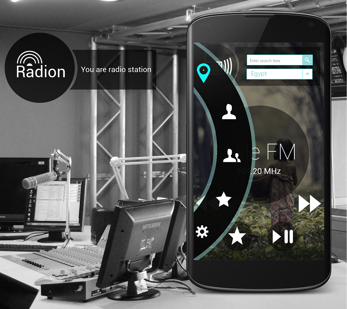 UI ux app mobile android Radio