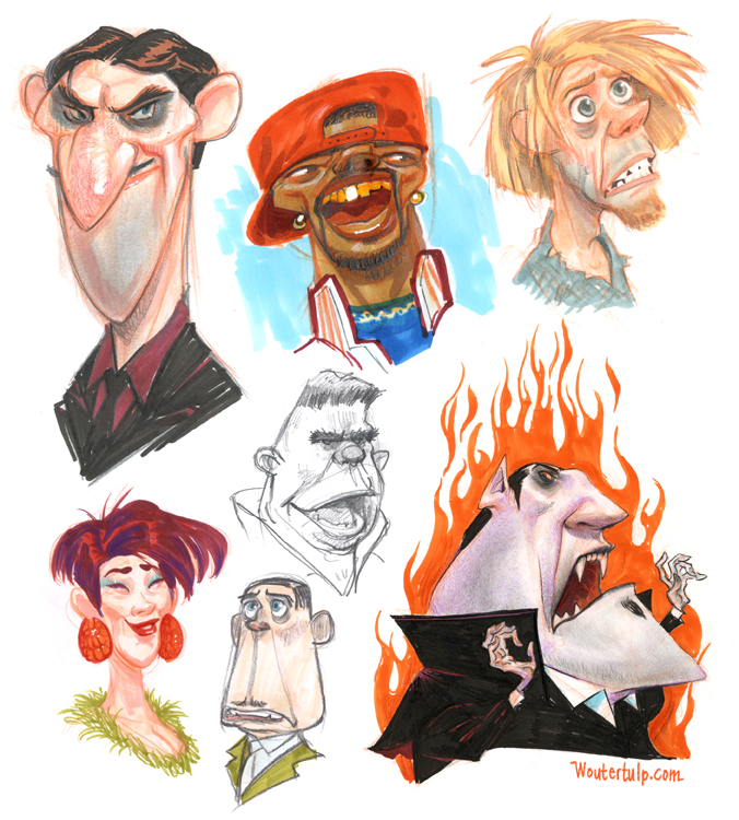 wouter tulp Marker Copic drawings illustrations character designs art traditional