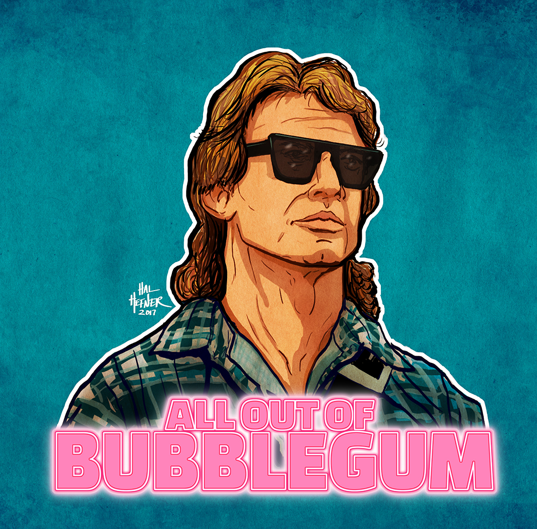 Roddy Piper and his famous line from They Live from my Popheads series. 