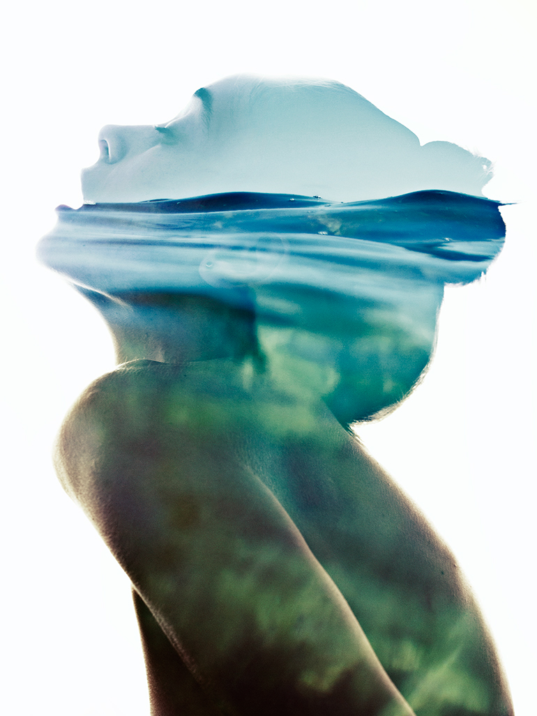 sea water double exposure portrait Ps25Under25