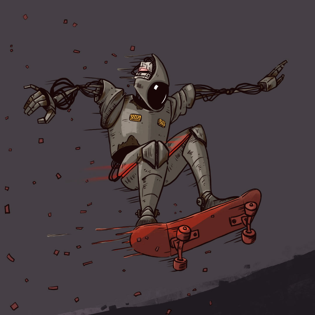 A skate-bot I drew for March of Robots this year.