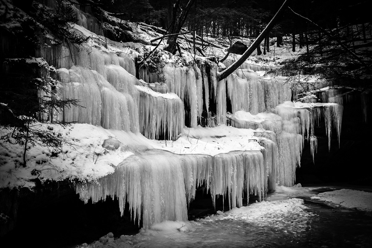 Landscape winter ice creek waterfall ohio hocking hills Nikon D800