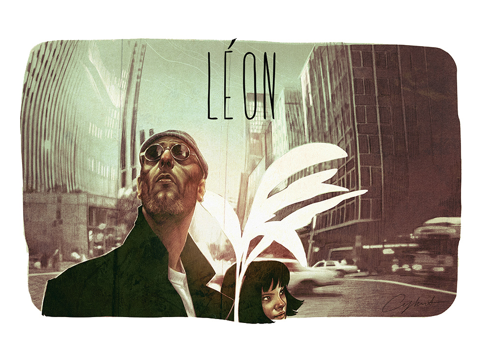 Leon movie poster sketch mathilda Jean Reno natalie portman Classic oldies city