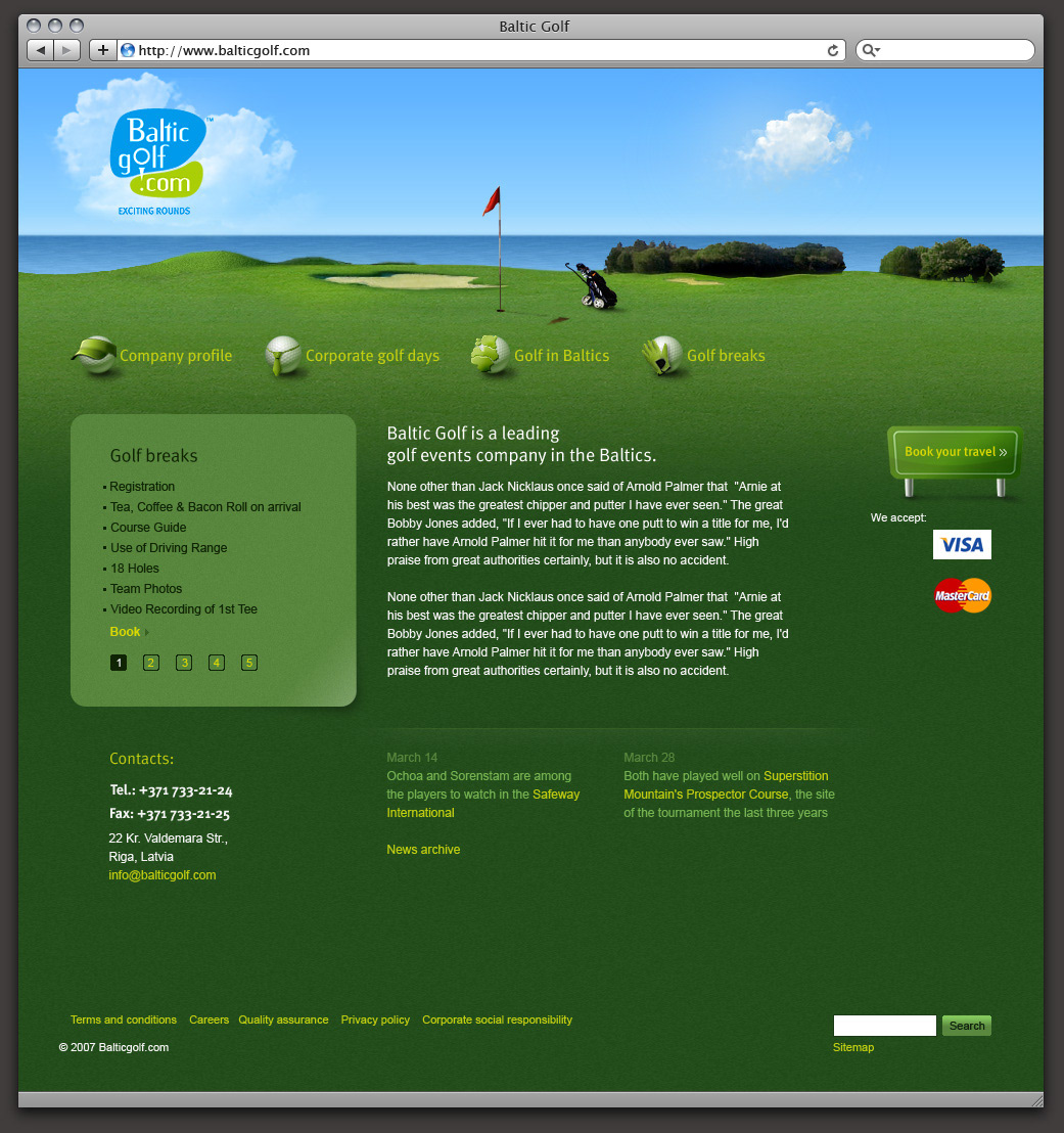 golf Baltic Website