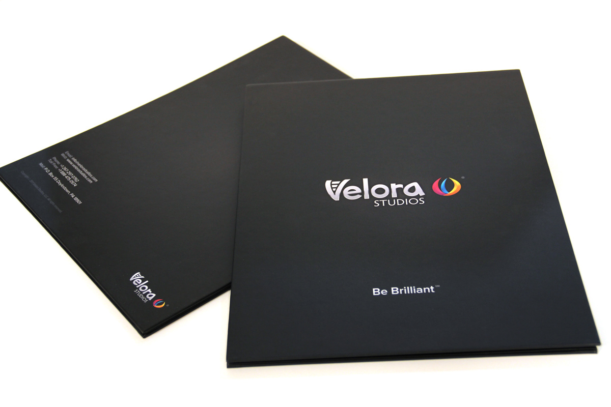 velora  presentation folder Proposal silk coated silk laminated custom folder