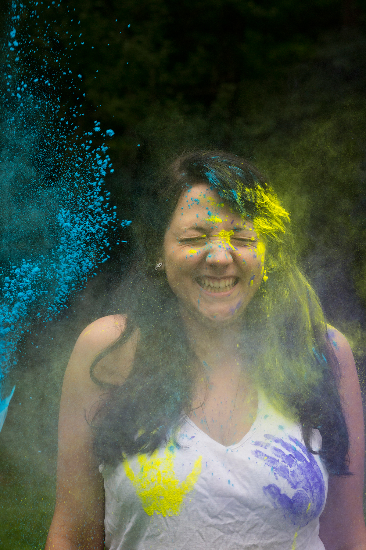 Adobe Portfolio holi powder portraits Fun color photos friends