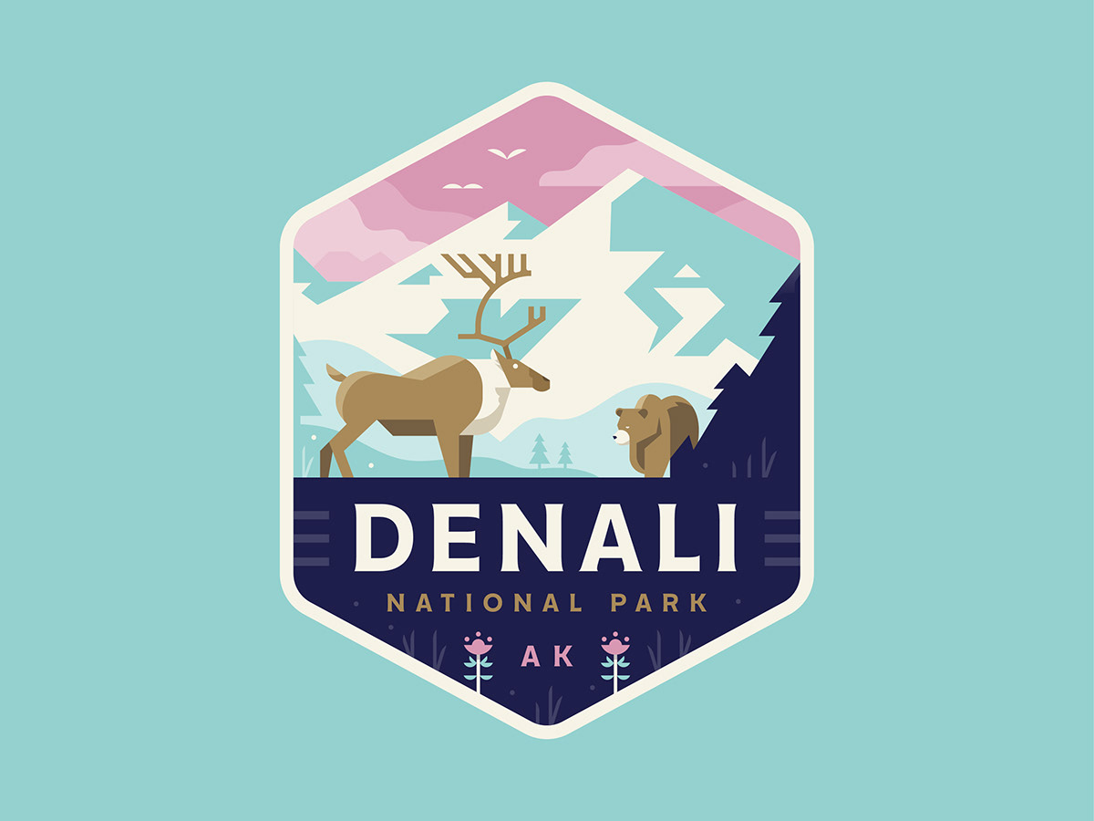 Adobe Portfolio adventure Badges explore ILLUSTRATION  logos national outdoors Park unitedstates