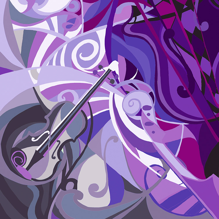 Violin twirl pattern trama color palette colorful morfologia palette