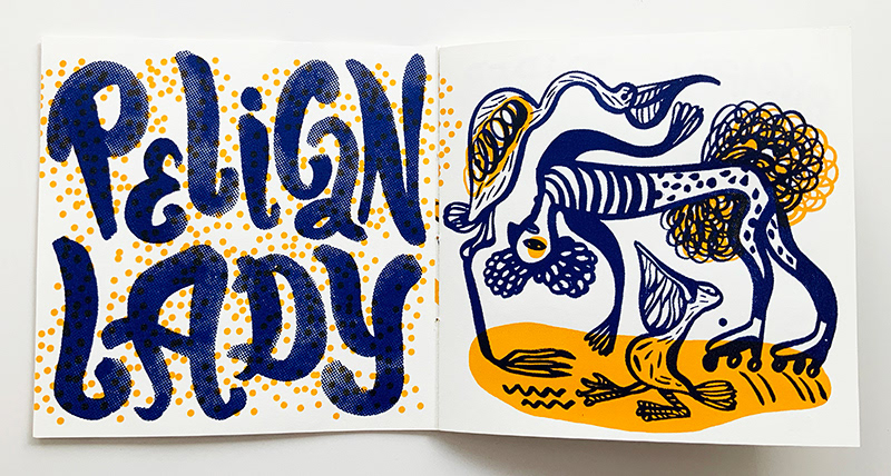 book design Circus clown Drawing  ILLUSTRATION  lettering natalya balnova printmkaing silkscreen Zine 