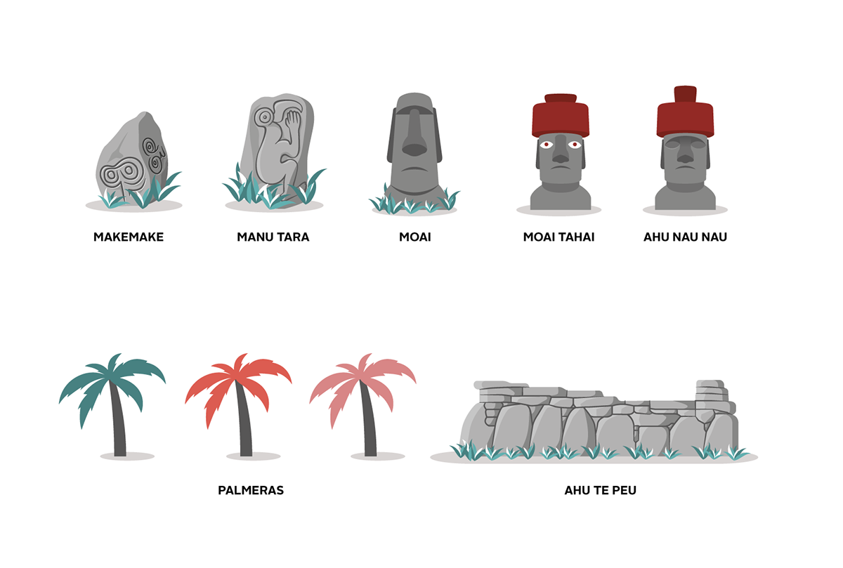 rapa nui easter island chile moai map infographic graphic design  El Mercurio