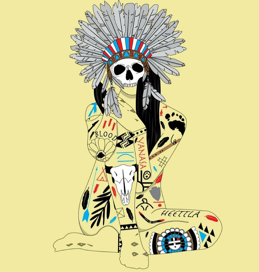 Illustrator nativeamerican study vector