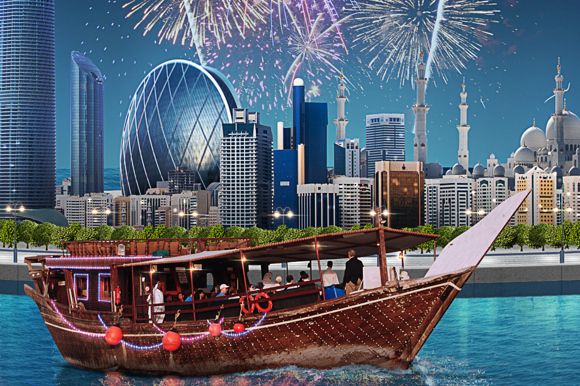 f1 Formula 1 Arena Abu Dhabi UAE skyline dubai fireworks heritage beach mangroves   kayak eco donut boat