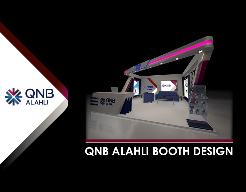3d modeling Bank booth booth design egypt Event Exhibition  exhibition stand QNB