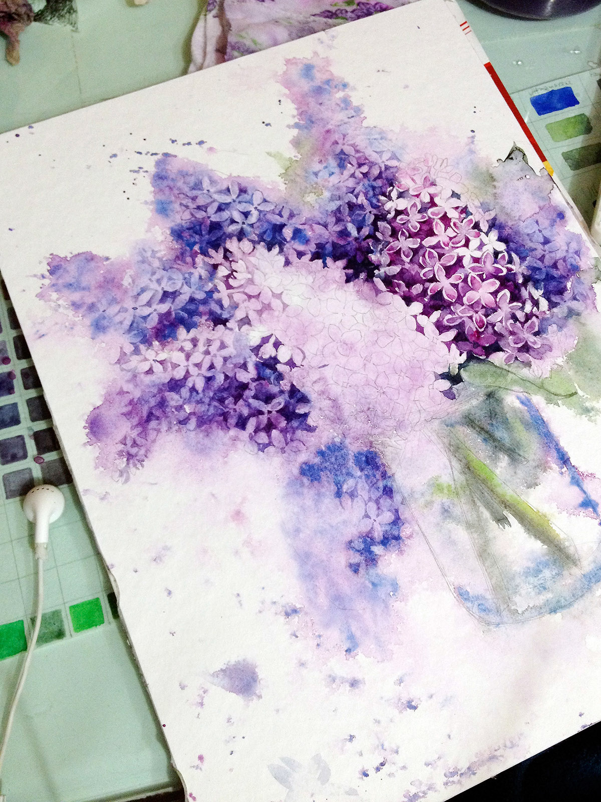 Flowers lilac spring blossom purple print pattern