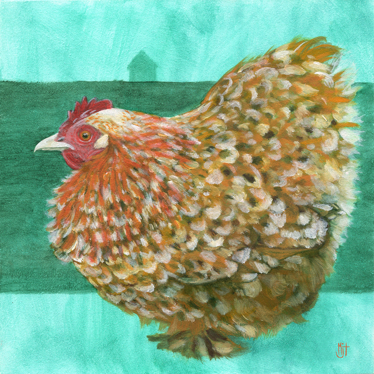 animal chicken hen Oil Painting