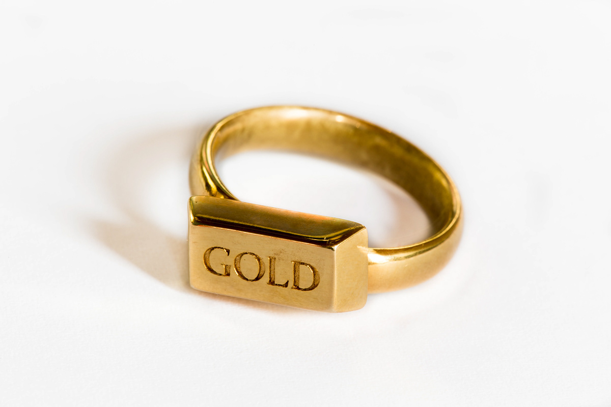 gold gold bar ring bling jewelry