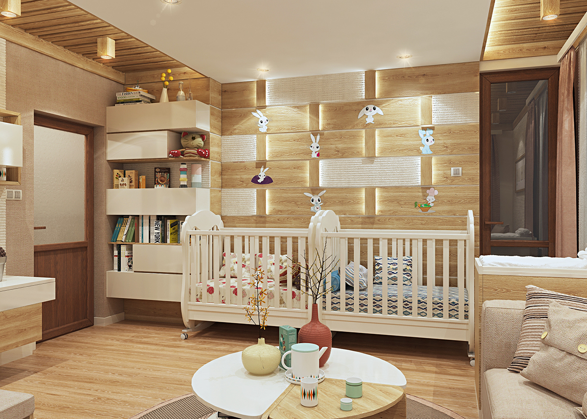 living room children room nursery interior project