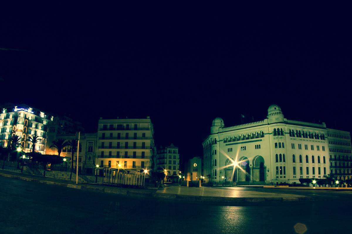 alger algerie nuit night sombre belcourt didouche grande poste algiers dark dark city
