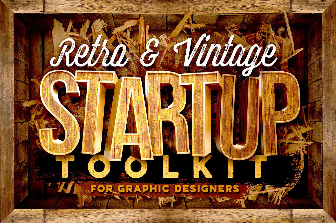 bundle Pack sale Deal discount Retro vintage Startup toolkit logos Badges Insignias labels artdeco mockups