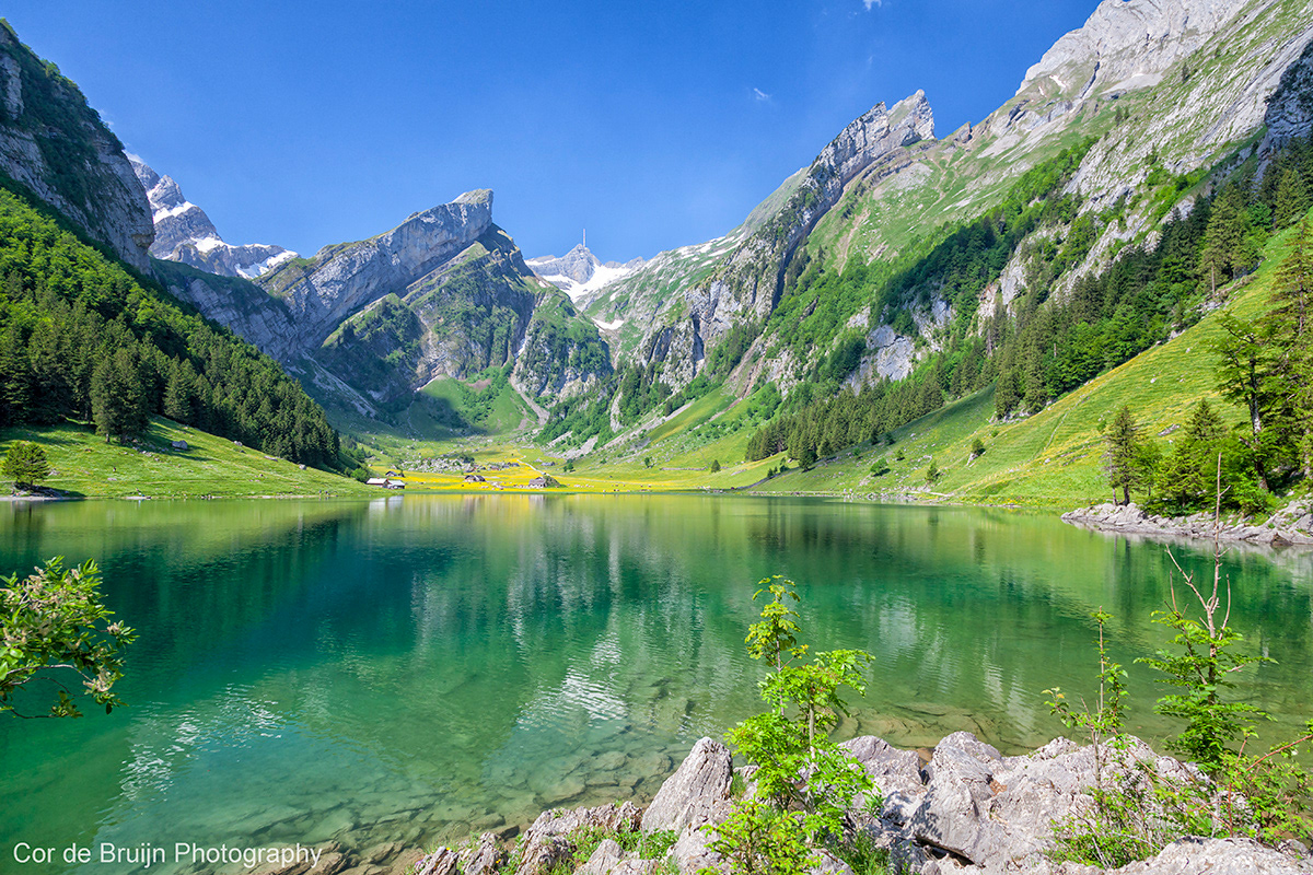 Switzerland Seealpsee alps lake mountains