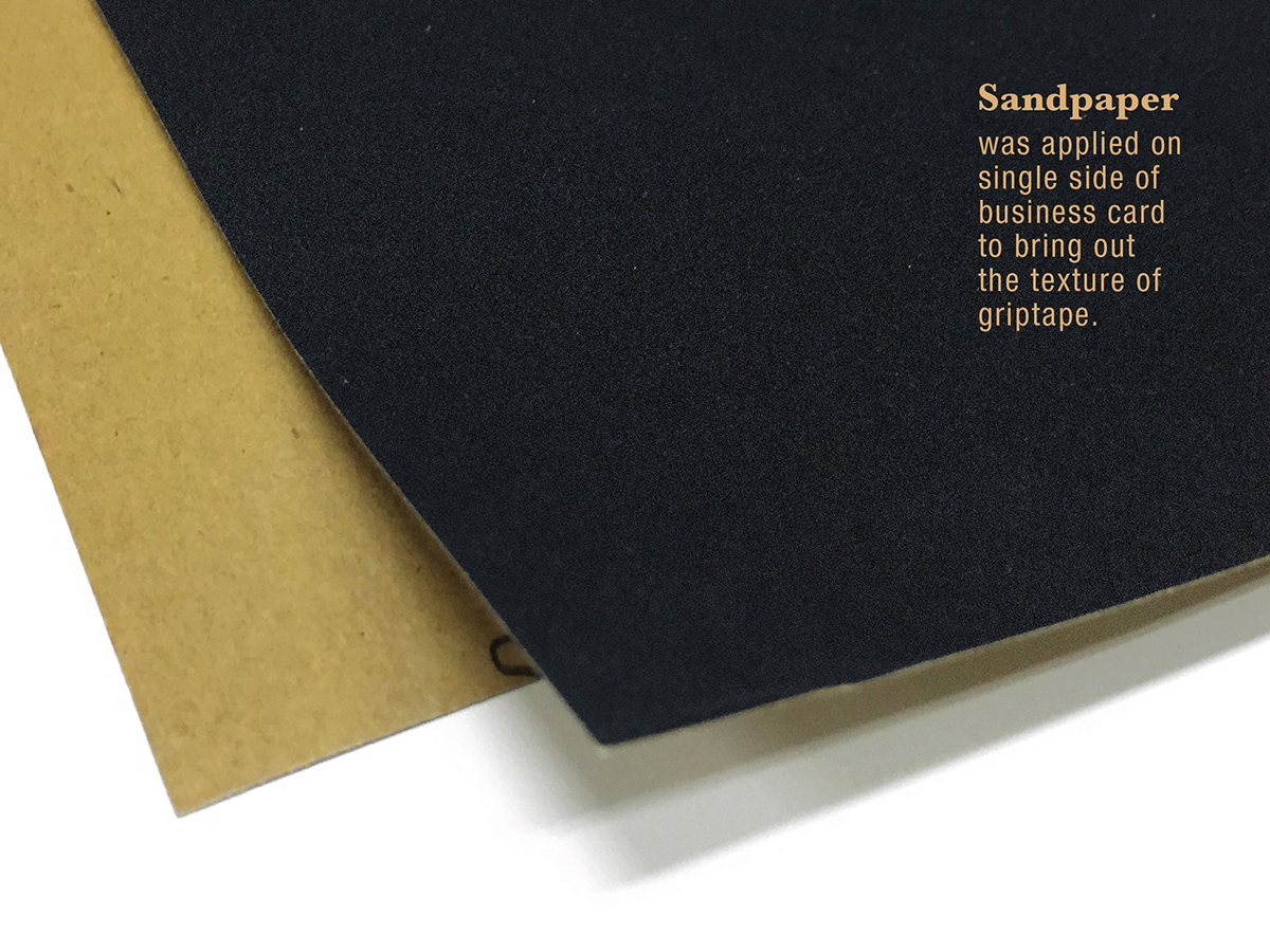 skateboard griptape sandpaper namecard gold black ambigram