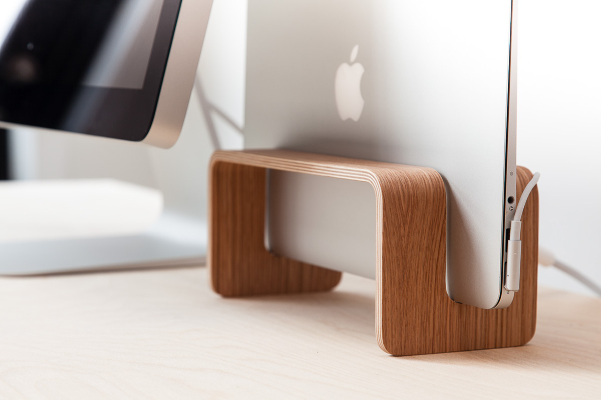wood macbook apple workspace danish