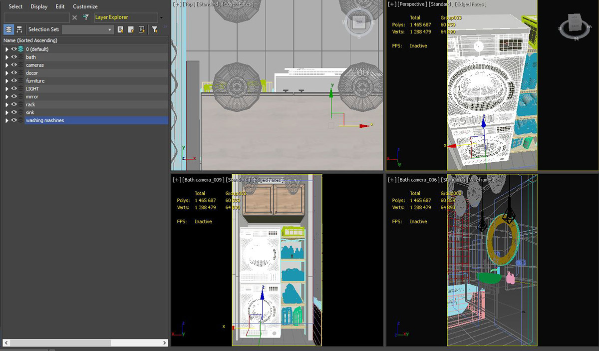 визуализация 3D Visualization interior design  corona