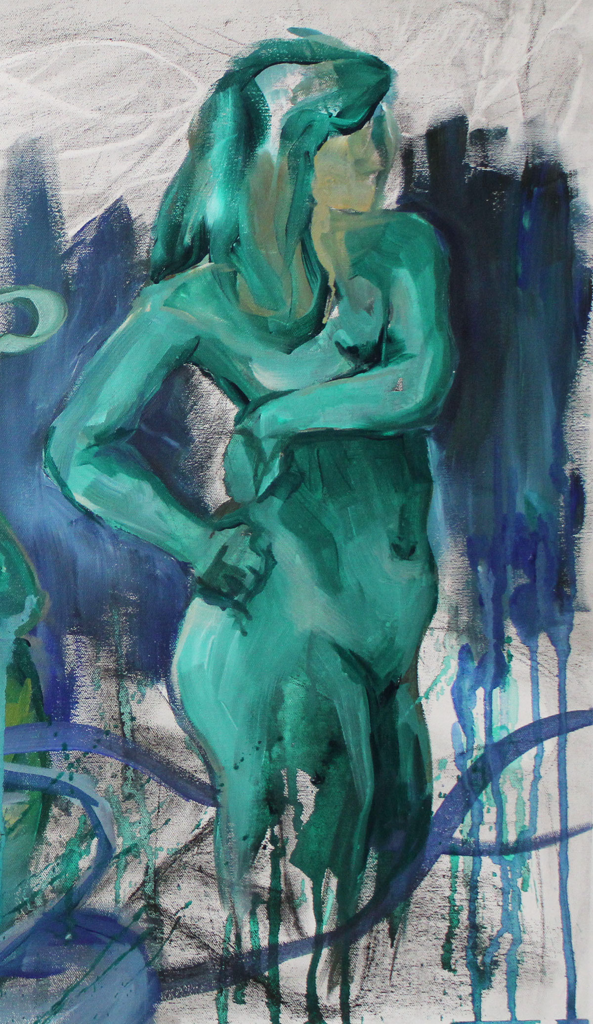 nude figure oil acrylic art