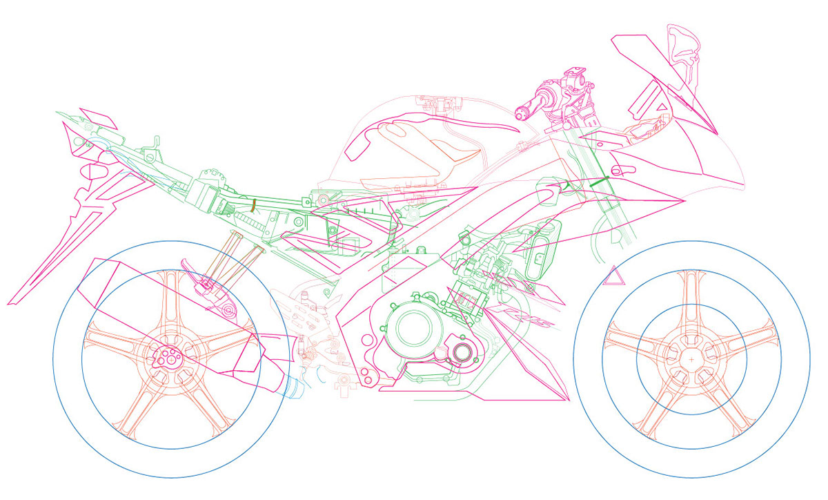 rdesigns Yamaha YZF-R15 Font Sculpting Font Bike inspire type vector