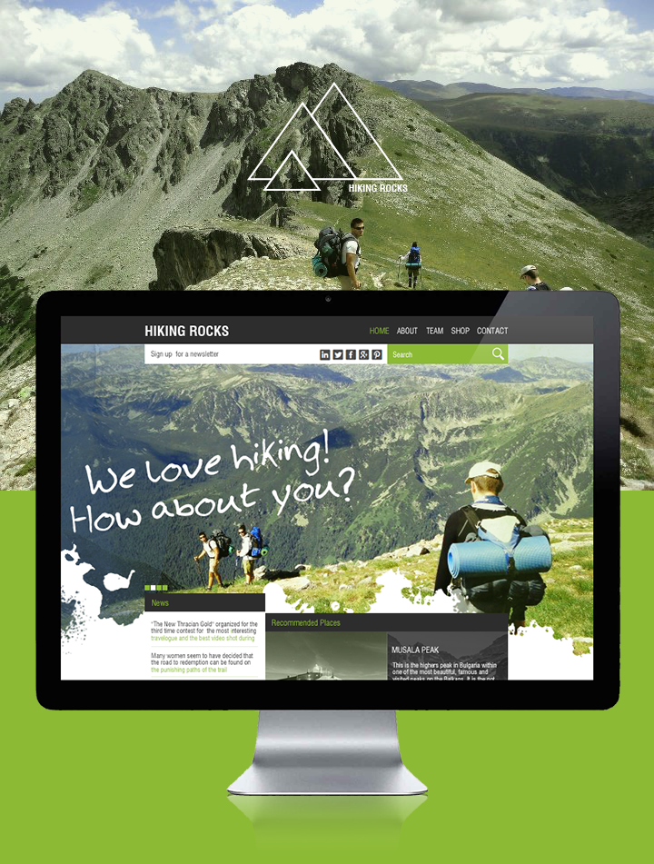 Website web page hiking logo page page layout home page