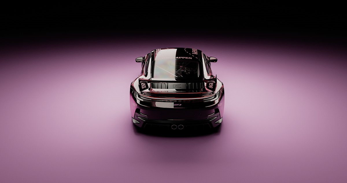 Vehicle car automotive   3D Render visualization substance blender Motorsport Porsche