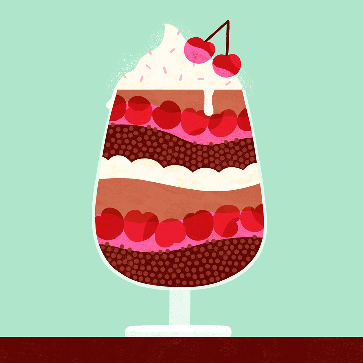 Food  dessert cake ice cream trifle sweet treat stylized modern cute