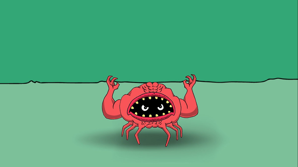 monsters creatures mk weird Eating  crab octopus slug hairy cyclops eyeballs claws