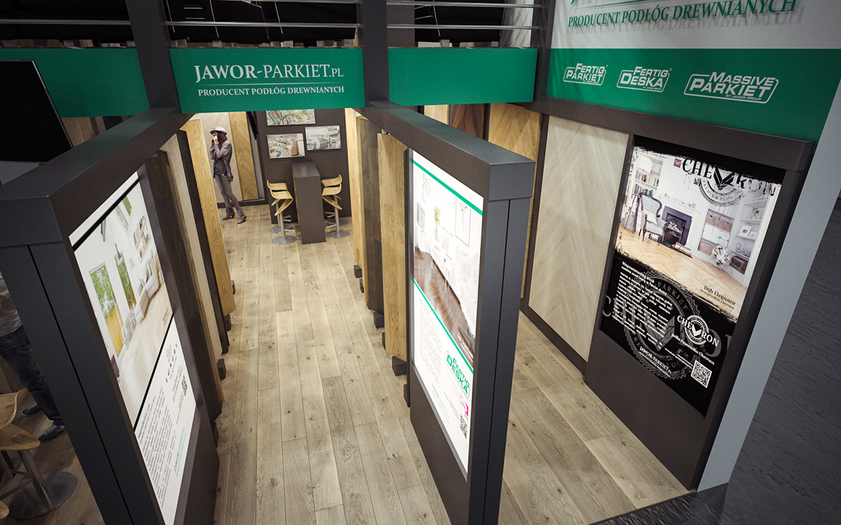 Jawor-Parkiet hardwood FLOOR budma Trade Show expo visualization international fair Exhibition  Stand