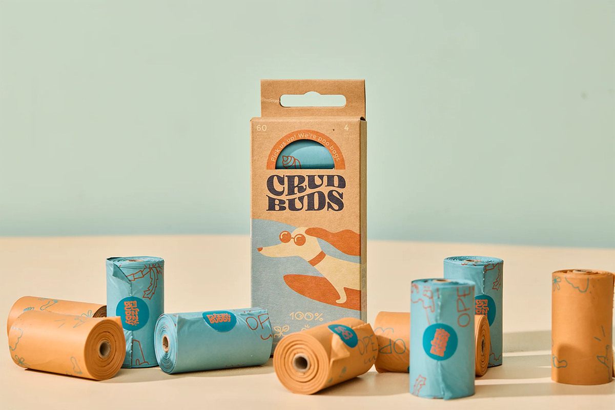 Packaging Retro beach sunset dog brand Sustainability Ecology POO bag