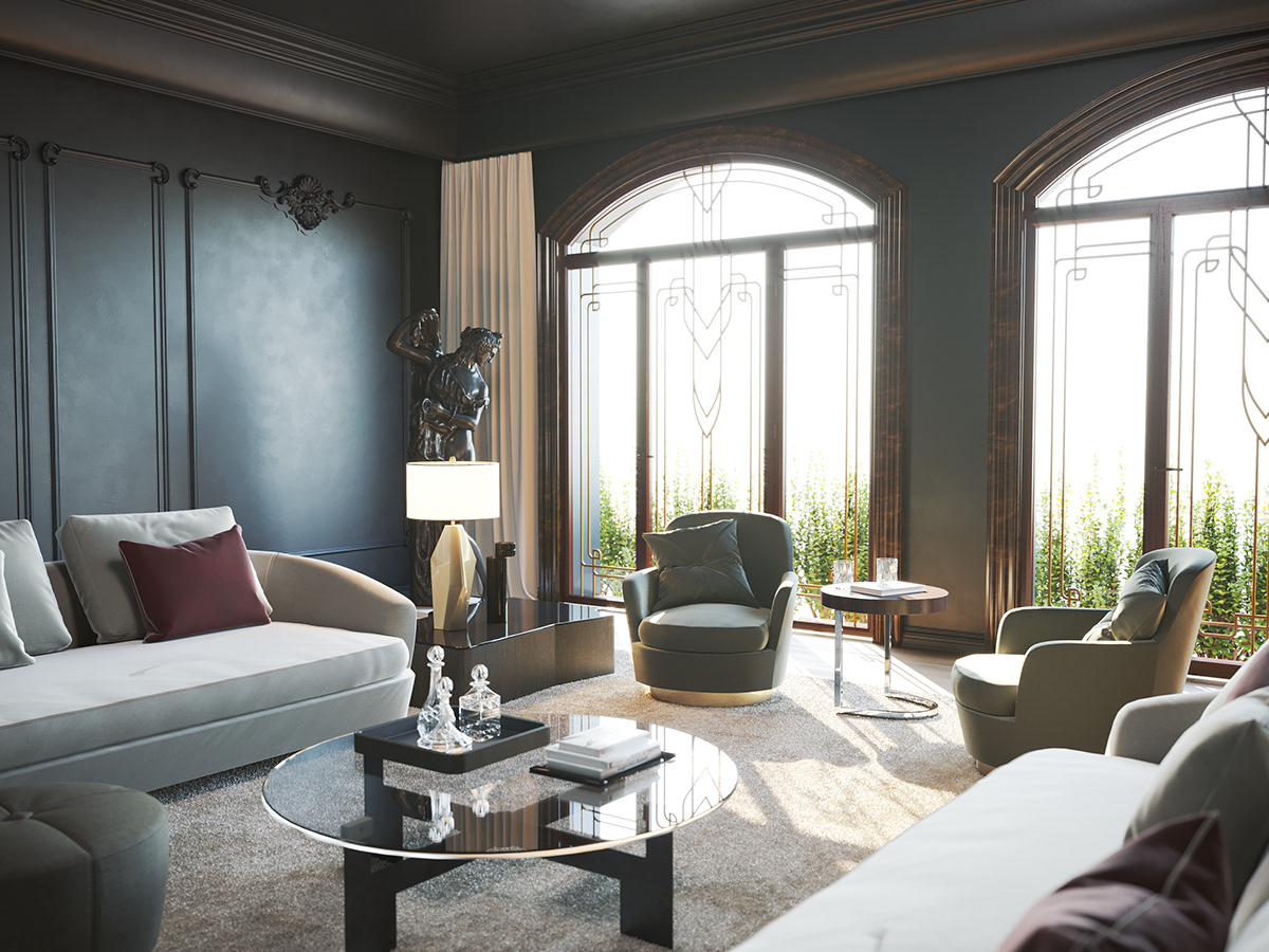 Modern Luxury Living Room on Behance