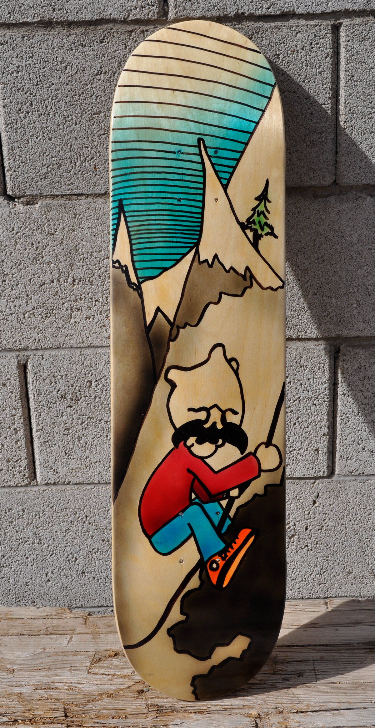 skateboard skate deck Unique Original Airbrushed wood paint gloss