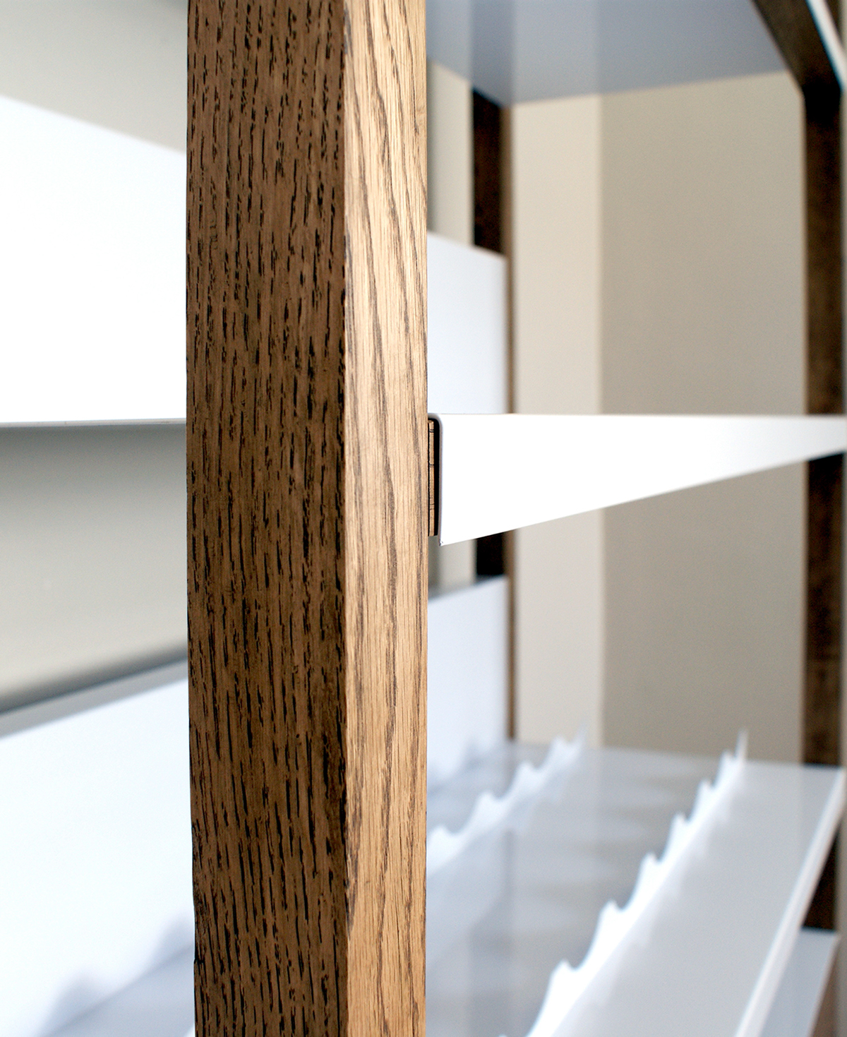 furniture Shelf freestanding wood oak sheet metal powder coating modular minimalist