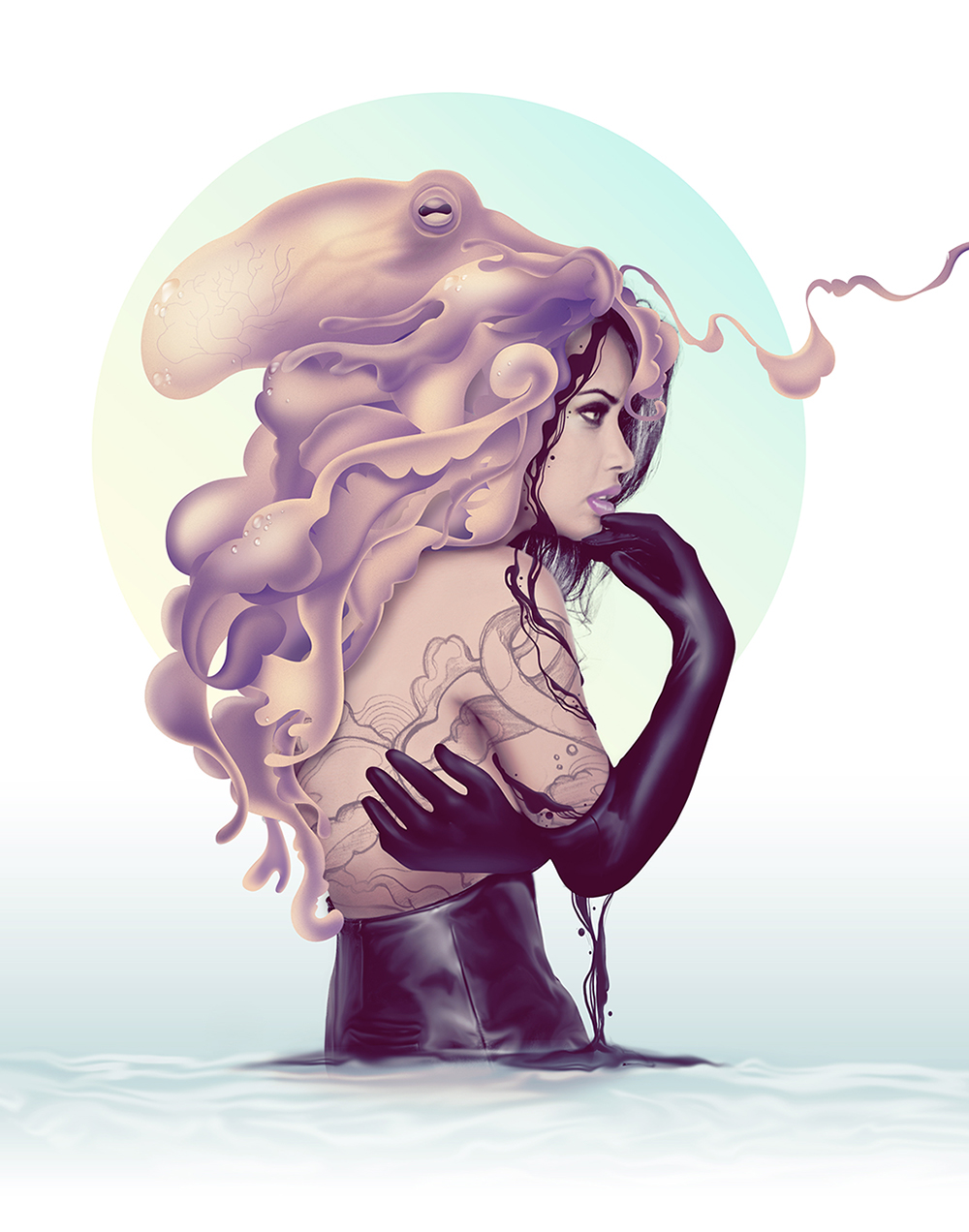 octopus  Illustration  behavior  poster  fineart