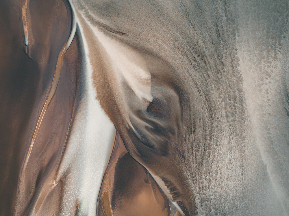 Aerial iceland rivers glacier Glacier Rivers drone plane above abstract water