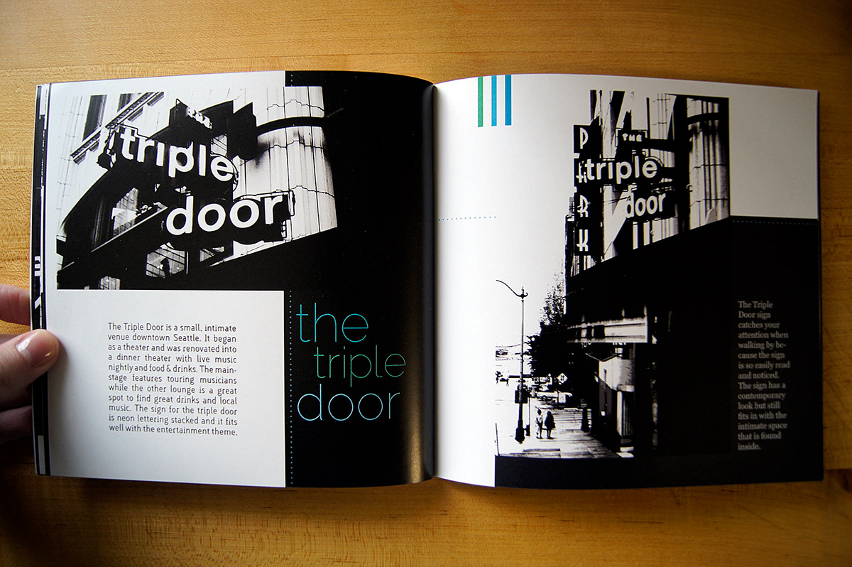 book design  typography  Photography book  Seattle ellensburg black  white  Writing  Signage  urban  photo 