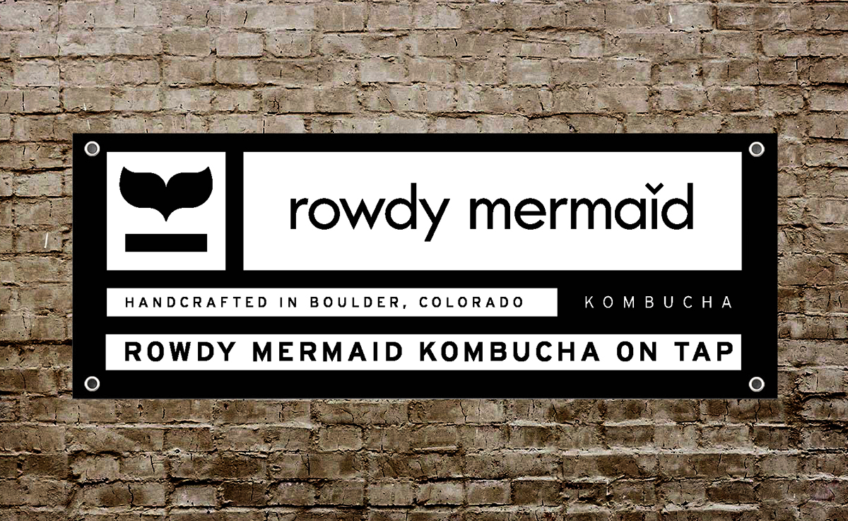 kombucha Boulder Colorado sign natural graphic mermaid