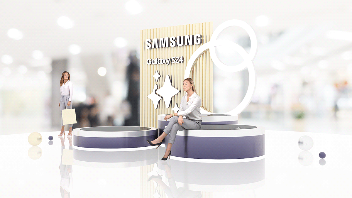 Samsung galaxy s24 samsung galaxy Stand expo brand brand identity Vizualization Render