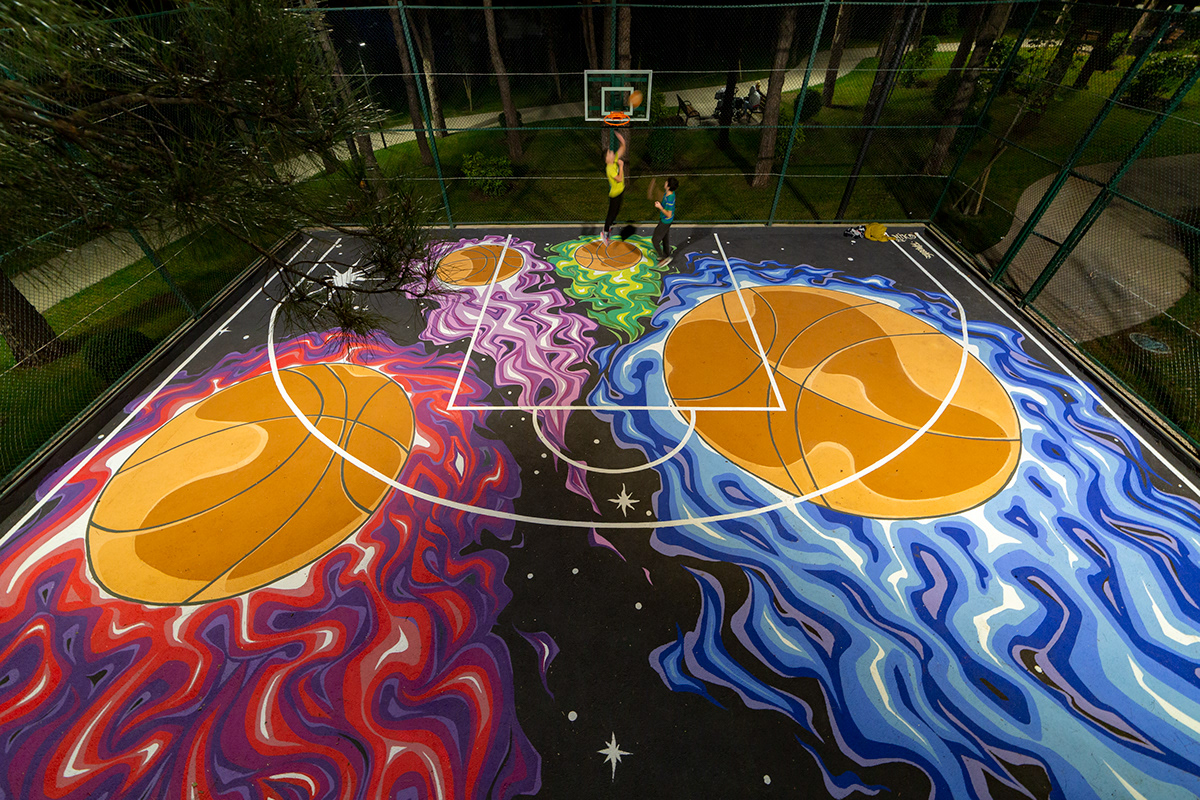 Outdoor sports basketball play streetart graffitii ComicStyle Drawing  painting   Tamoonz