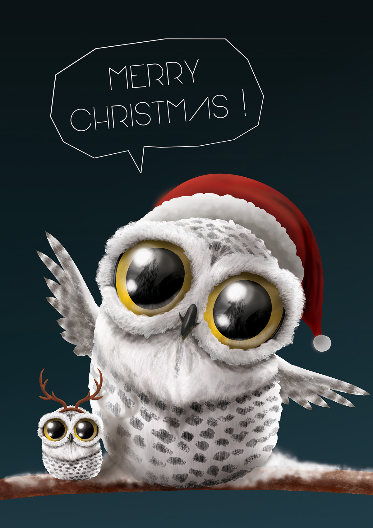 owl Christmas merryxmas winter santa cute XMAS2015 xmas joy