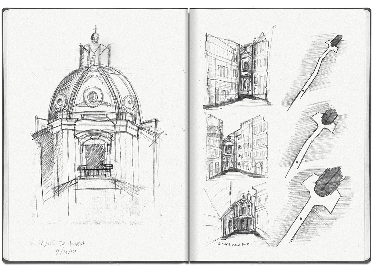 Rome sketch sketching sketchbook hand Italy