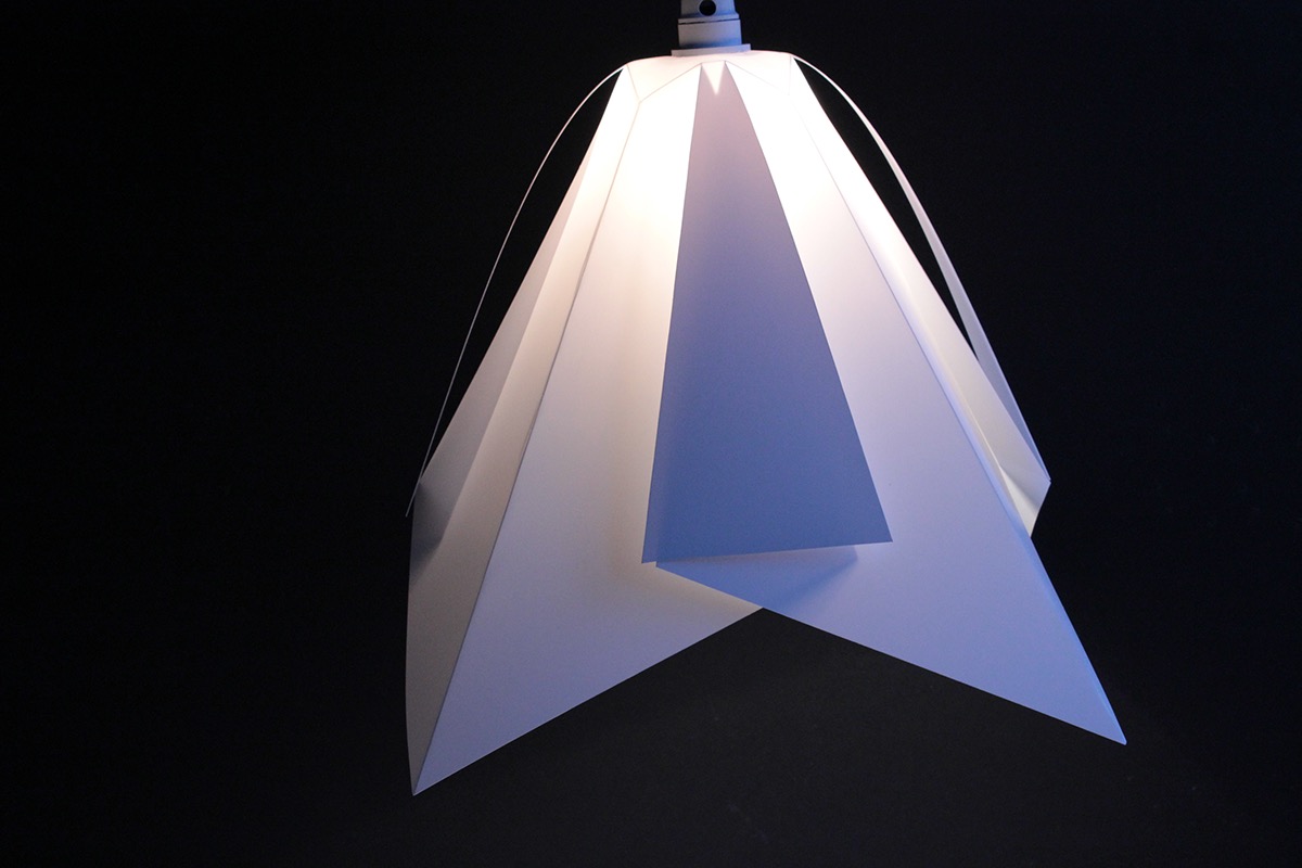 Lamp polypropylene industrial design  product design  light folding cut