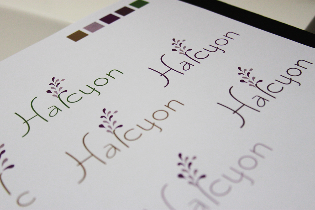 halcyon Logo Design sketches packaging design