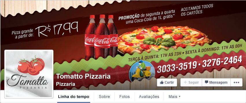 Pizza comida Food  panfleto Lona facebook