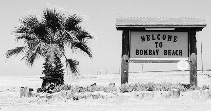 bombay beach black and white grainy vintage